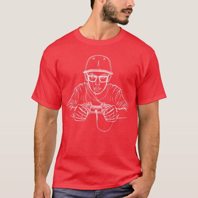 T-shirt Ligne d'art de garçon de jeu vidéo rétro garçon (Devant)