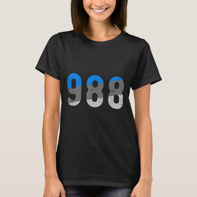 T-shirt ligne d'assistance prévention 988 sensibilisation  (Devant)