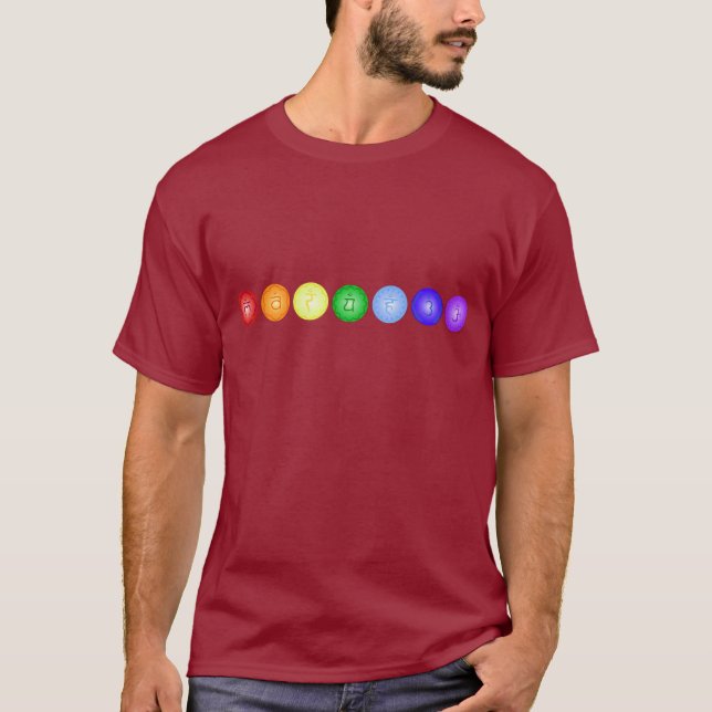 T-shirt Ligne de 7 Chakras (Devant)