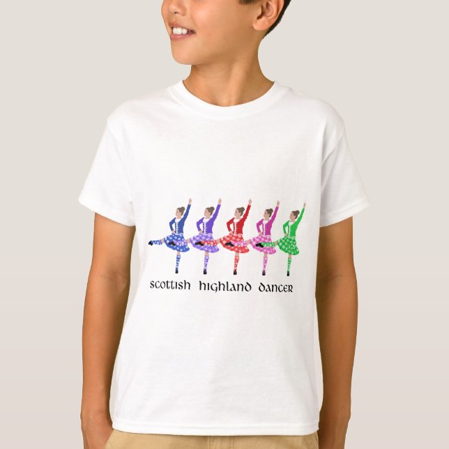 T-shirt Ligne de danse des Highlands écossais (Devant)