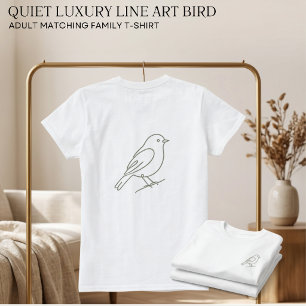 T-shirt Ligne de luxe discret Art oiseau Adulte Famille as