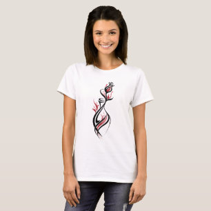 T-shirt Ligne de vase de fleurs