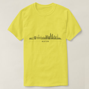 T-shirt Ligne détaillée de l'horizon de Boston Monument