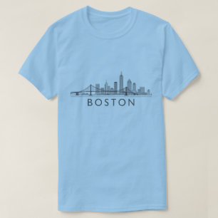 T-shirt Ligne détaillée de l'horizon de Boston   Monument 