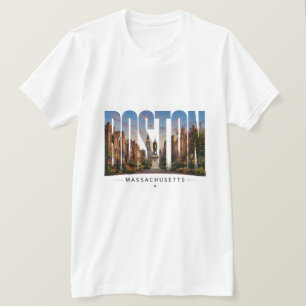 T-shirt 💙 Ligne d'horizon de Boston Style de ville modern