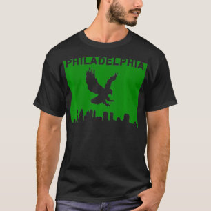 T-shirt Ligne d'horizon de Philadelphie avec l'aigle flamb