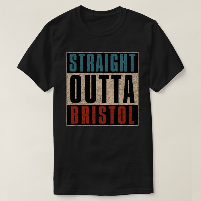T-shirt Ligne droite vers Bristol Connecticut CT (Design devant)