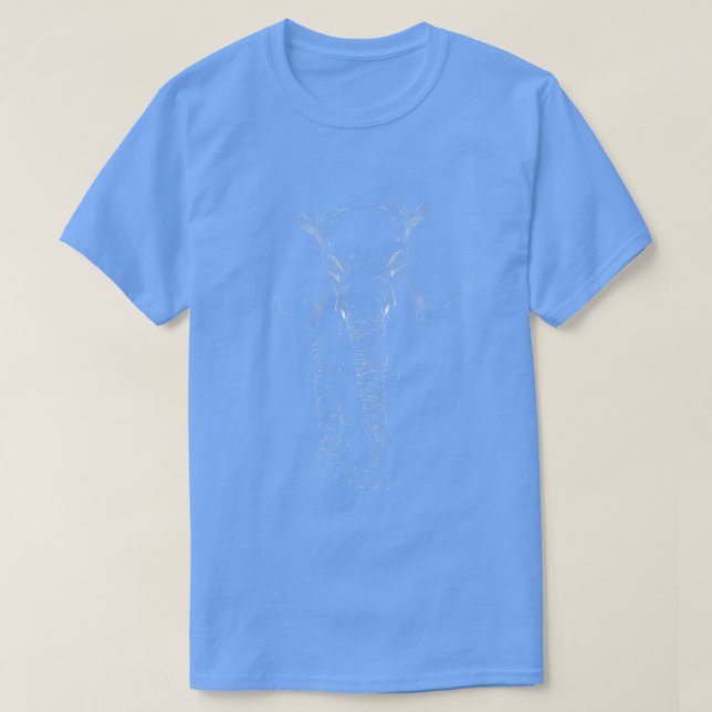 T-shirt Ligne Eléphant Point Art Portrait Dessin Dessin El (Design devant)