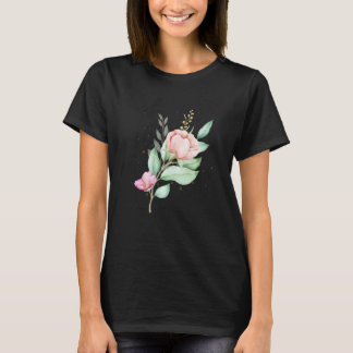 T-shirt Ligne esthétique Motif Femme avec Costume Fleurs
