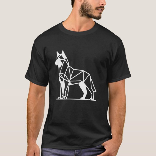 T-shirt Ligne géométrique Art Pasteur anatolien Chien Kang (Devant)