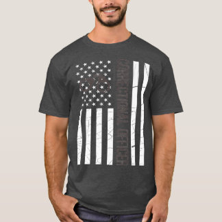 T-shirt Ligne gris mince CO American Flag Premium