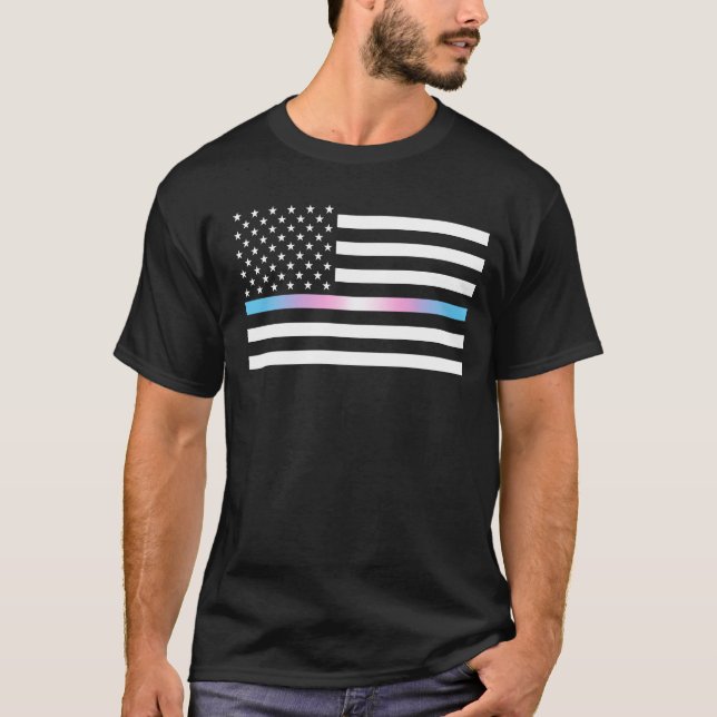 T-shirt Ligne mince de la Fierté trans USA (Devant)
