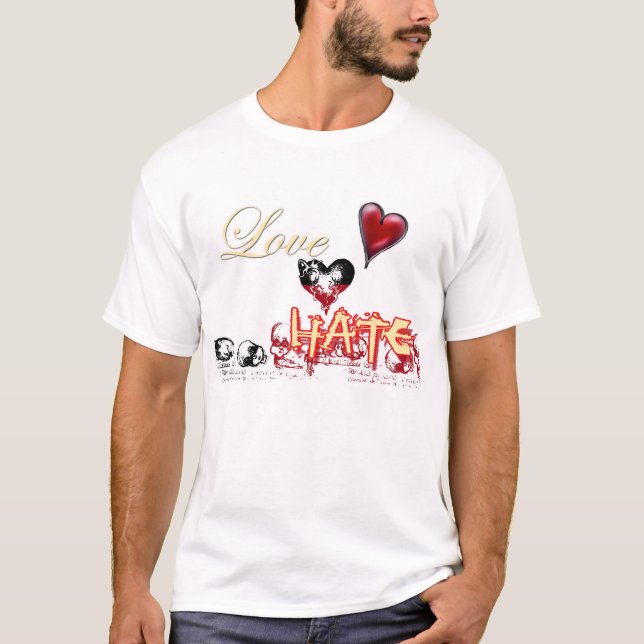 T-SHIRT LIGNE MINCE ENTRE L'AMOUR ET LA HAINE (Devant)