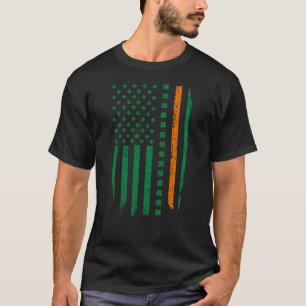 T-shirt Ligne orange mince drapeau de jour de St Patrick