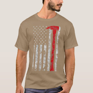 T-shirt Ligne rouge mince Ax drapeau américain Patriot Pom