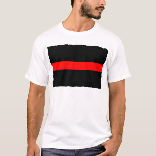 T-shirt Ligne rouge mince de sapeur-pompier