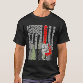 T-shirt Ligne Rouge Mince tronçonneuse Et Bois