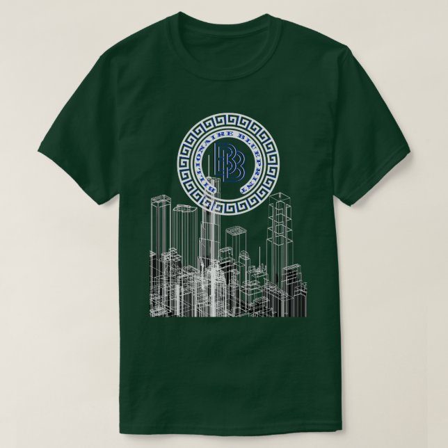 T-SHIRT LIGNE SKYLINE BILLIONAIRE BLUEPRINT (Design devant)