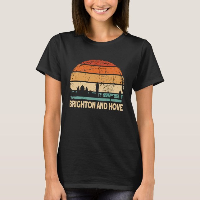 T-shirt Ligne Skyline Brighton Et Hove City (Devant)