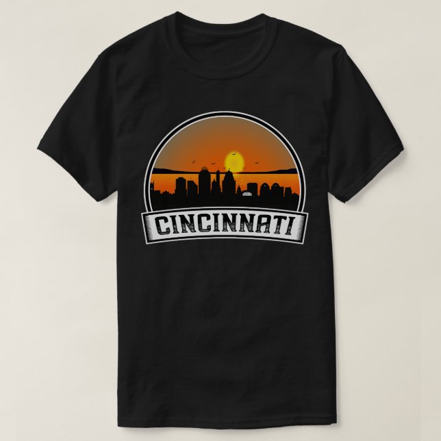 T-shirt Ligne Skyline de Cincinnati Retro City (Design devant)