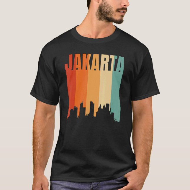 T-shirt Ligne Skyline de Jakarta (Devant)
