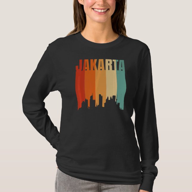 T-shirt Ligne Skyline de Jakarta (Devant)