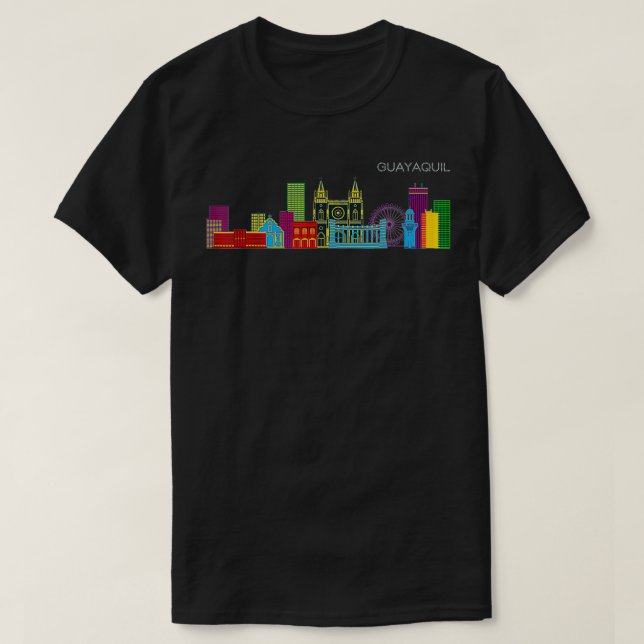 T-shirt Ligne Skyline Guayaquil  (Design devant)