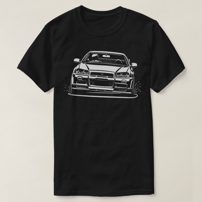 T-shirt Ligne Skyline R34 GTR 2 (Design devant)