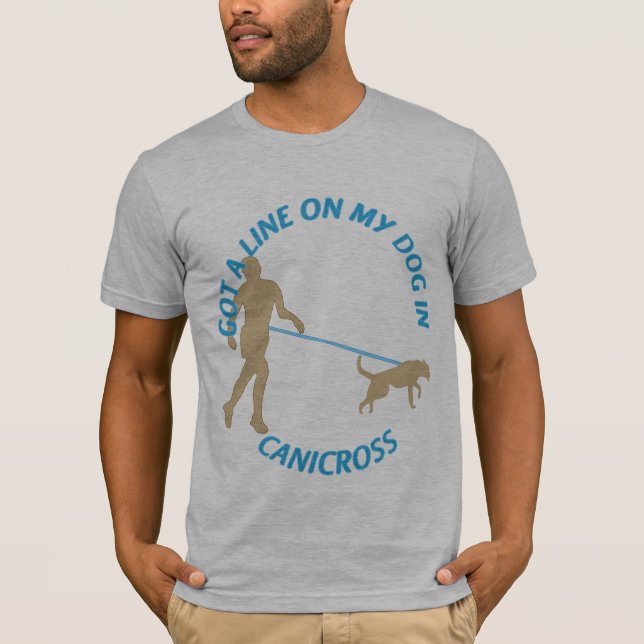 T-shirt Ligne sur mon chien dans Canicross (Devant)