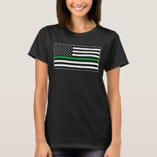 T-SHIRT LIGNE VERTE MINCE AMÉRICAINE FLAG HONOR SUPPORT FE