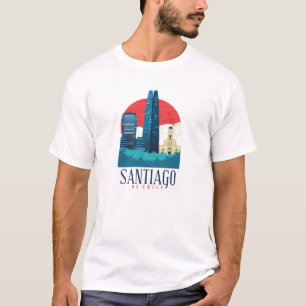 T-shirt Ligne Vintage de Santiago du Chili