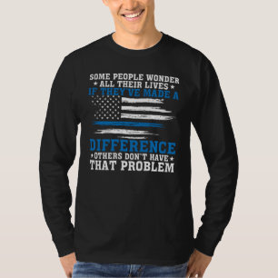 T-shirt Lignes bleues font une différence Policier