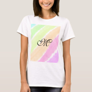 T-shirt Lignes d'aquarelle stripe arc-en-ciel ajouter votr