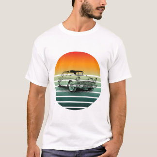 T-shirt Lignes de coucher de soleil vintage