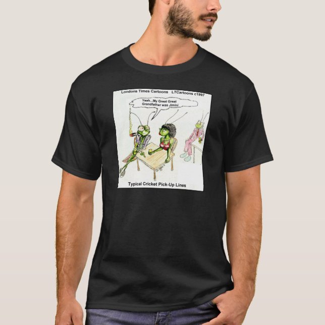 T-shirt Lignes de ramassage de cricket amusantes (Devant)