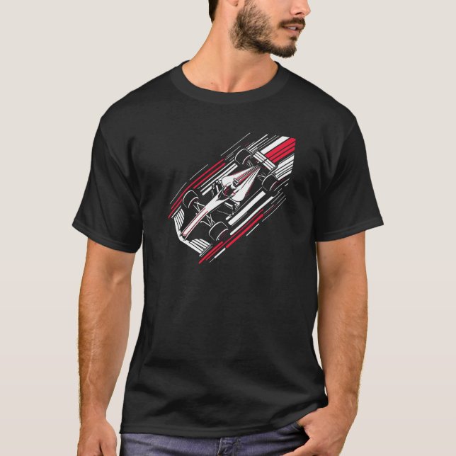 T-shirt Lignes de vitesse de voiture de course de formule  (Devant)