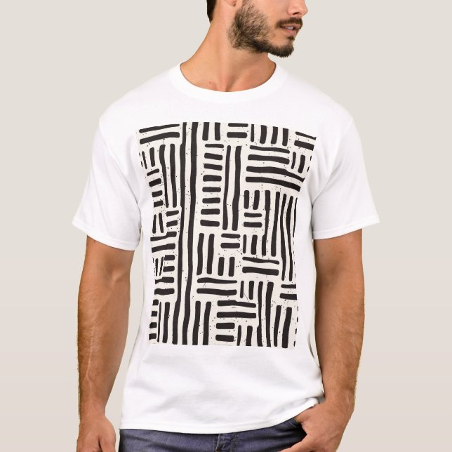 T-shirt Lignes dessinées à la main, texture grossière et t (Devant)