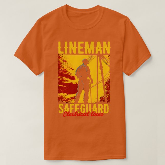 T-shirt Lignes électriques de protection de Lineman (Design devant)