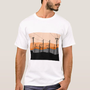 T-shirt Lignes électriques du crépuscule industriel, esthé