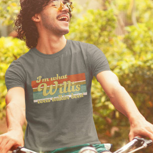 T-shirt Lignes esthétiques rétro super Drôle Phrase Willis