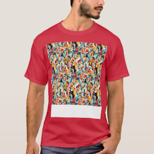 T-shirt Lignes géométriques Motif Abstraites sans couture 