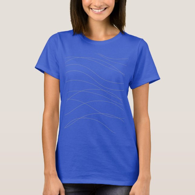 T-shirt Lignes graphiques ondulées modernes, simples, chic (Devant)