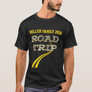 T-shirt Lignes jaunes personnalisées voyage par la route