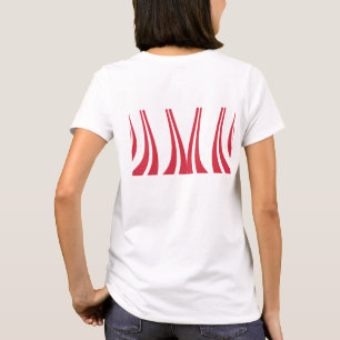 T-shirt Lignes rayées de courbe rouge Abstraite transparen
