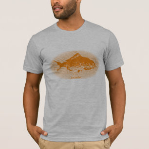 T-shirt Lignes rétro Poisson orange