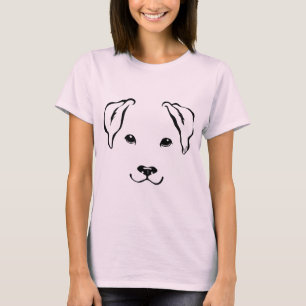 T-shirt Lignes tirées par la main chien d'amusement les 5
