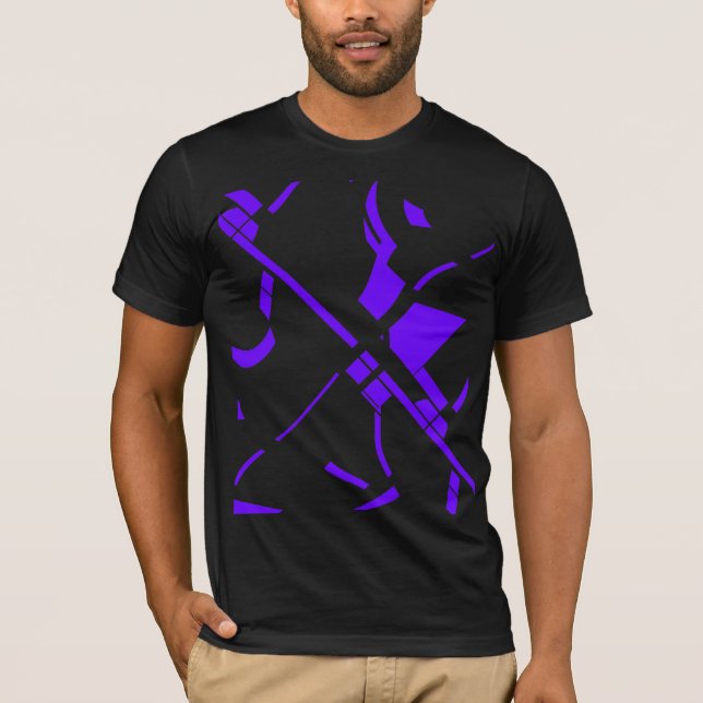 T-shirt Lignes violettes Wavy Abstrait Contemporary MCM Lo (Devant)