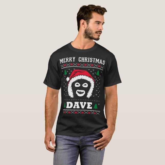 T-shirt Ligue de Dave de Joyeux Noël des messieurs (Devant entier)