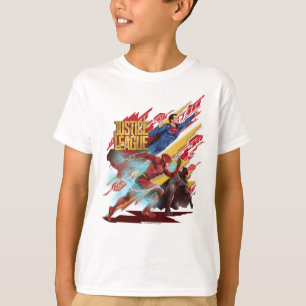 T-shirt Ligue de Justice Badge Superman, Flash et Batman