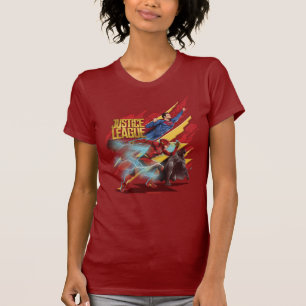 T-shirt Ligue de Justice Badge Superman, Flash et Batman
